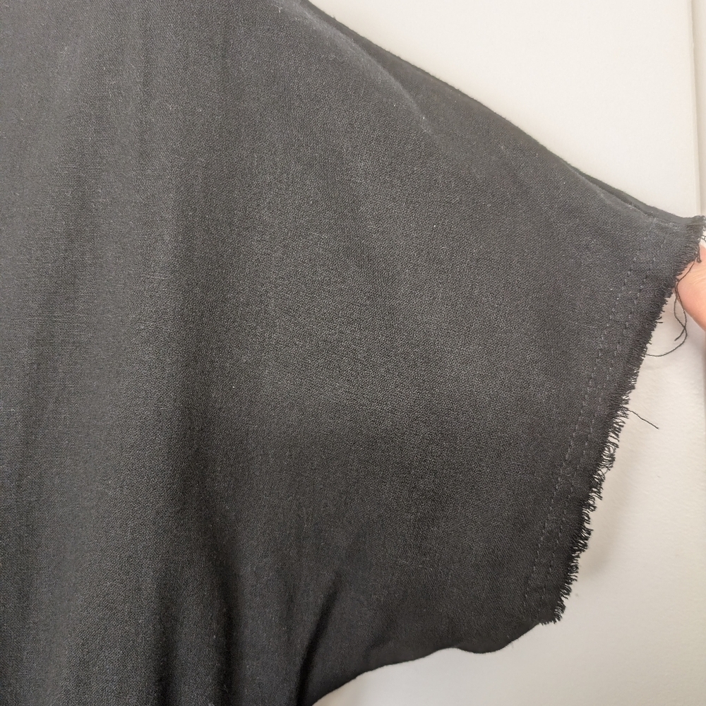Velvet Heart Black Linen V-Neck Belted Midi Dress Size Small - Picture 3 of 7